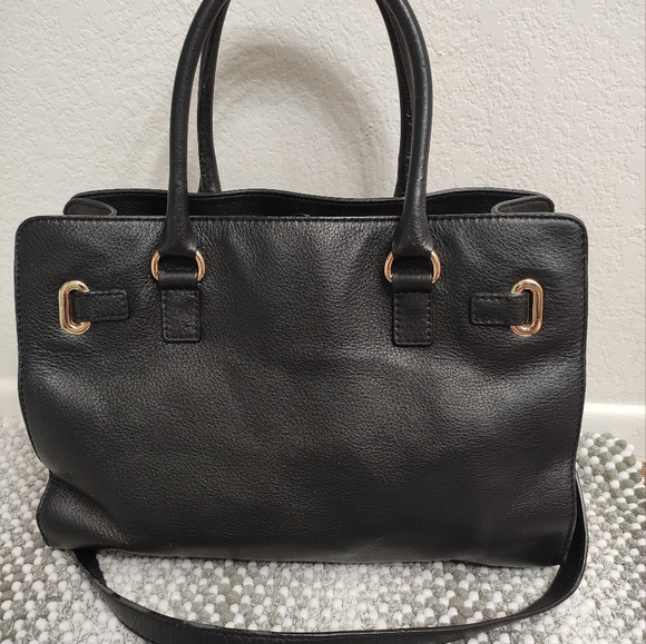 MICHAEL KORS Hamilton Black Large Leather Tote Shoulder Bag - Picture 2 of 15